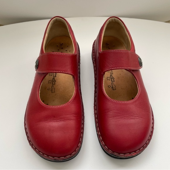 Finn Comfort Red Mary Jane Laval Nappa Leather Loafers Shoes Comfort 36 Wide - Picture 9 of 13